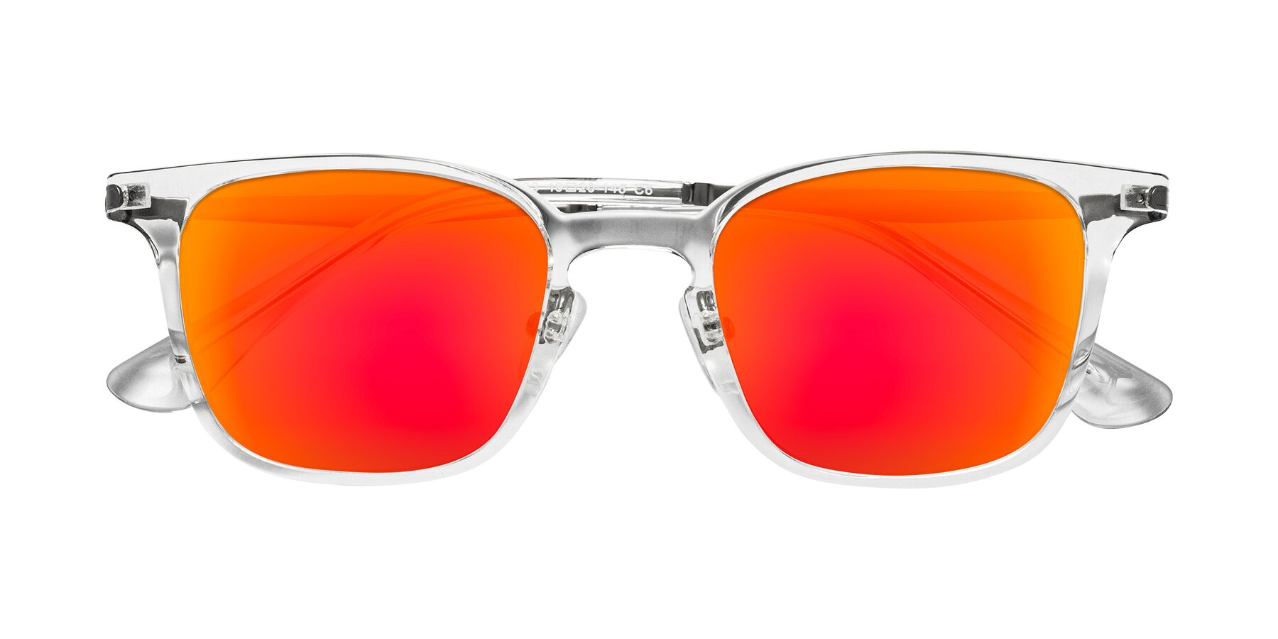 Folded Front of Tiwari in Clear/Silver with Red Gold Mirrored Lenses