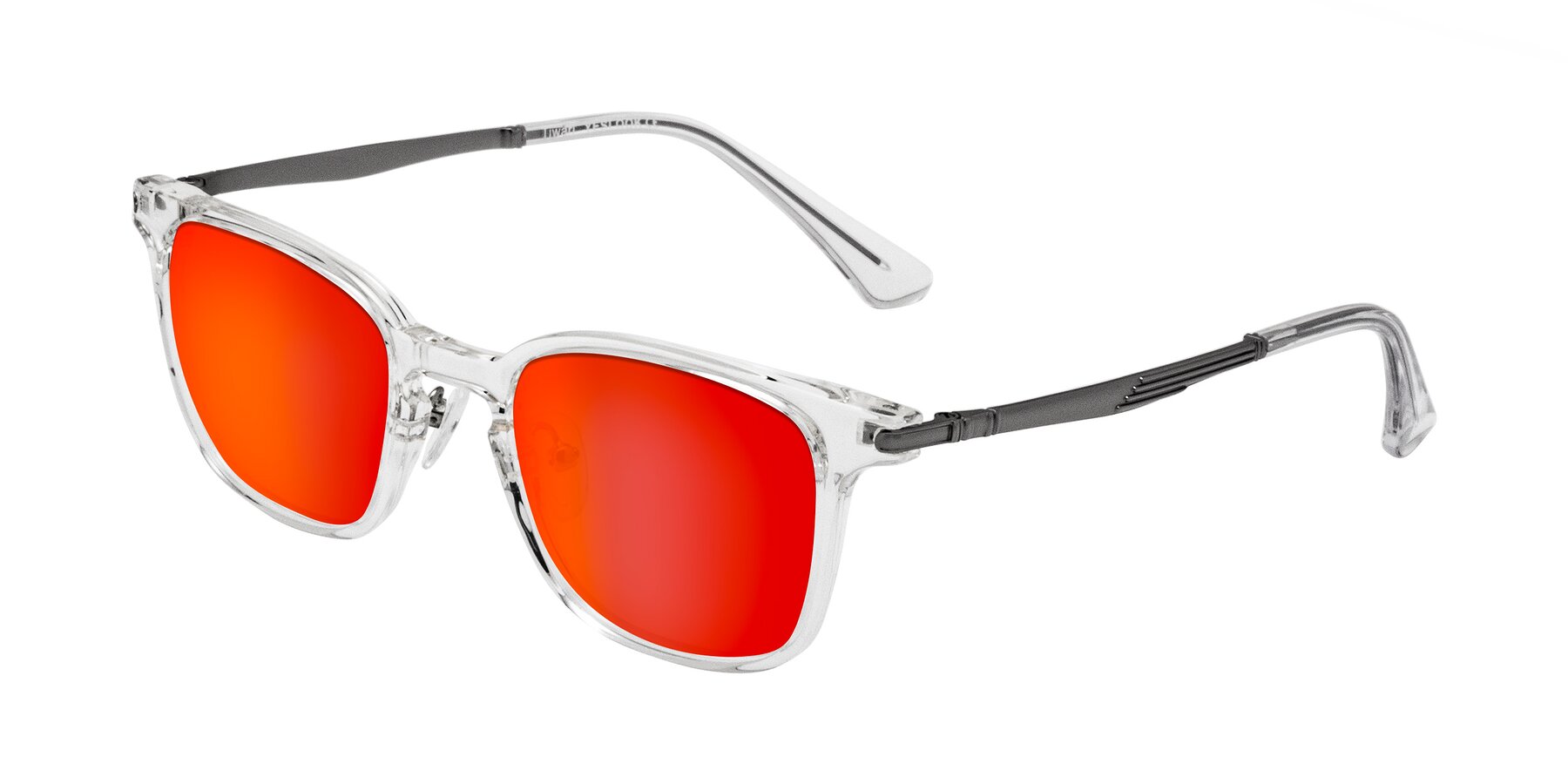 Angle of Tiwari in Clear/Silver with Red Gold Mirrored Lenses