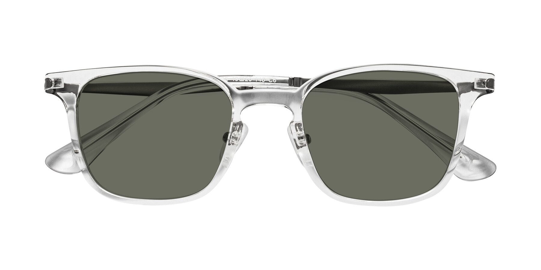 Folded Front of Tiwari in Clear/Silver with Gray Polarized Lenses