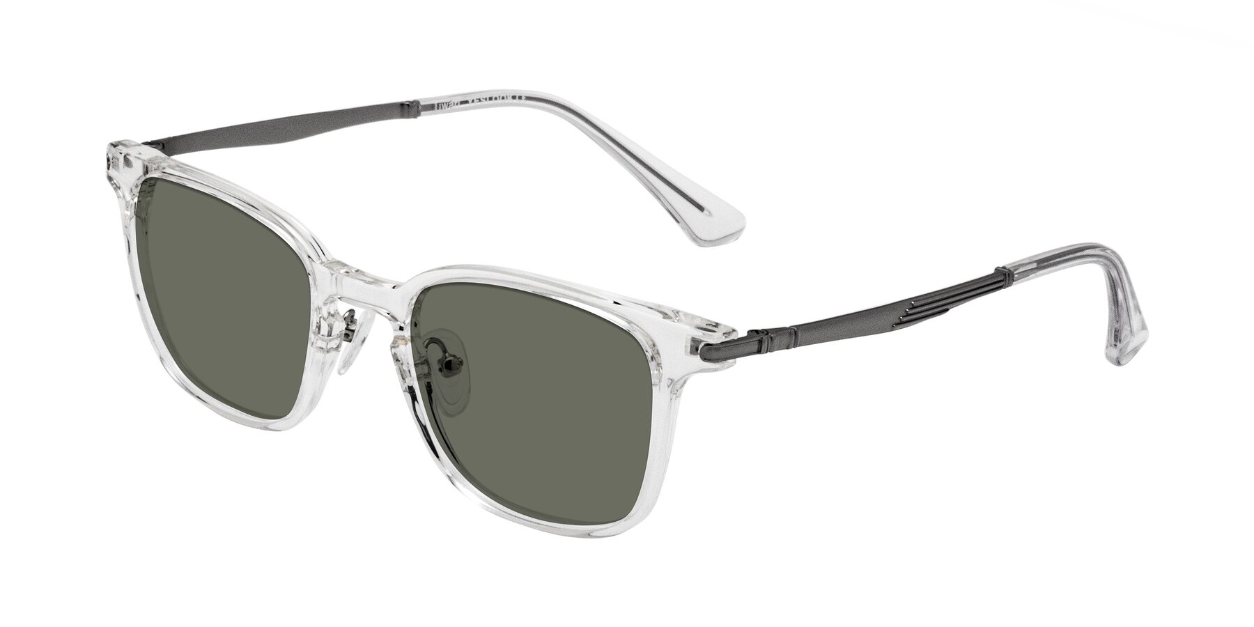 Angle of Tiwari in Clear/Silver with Gray Polarized Lenses