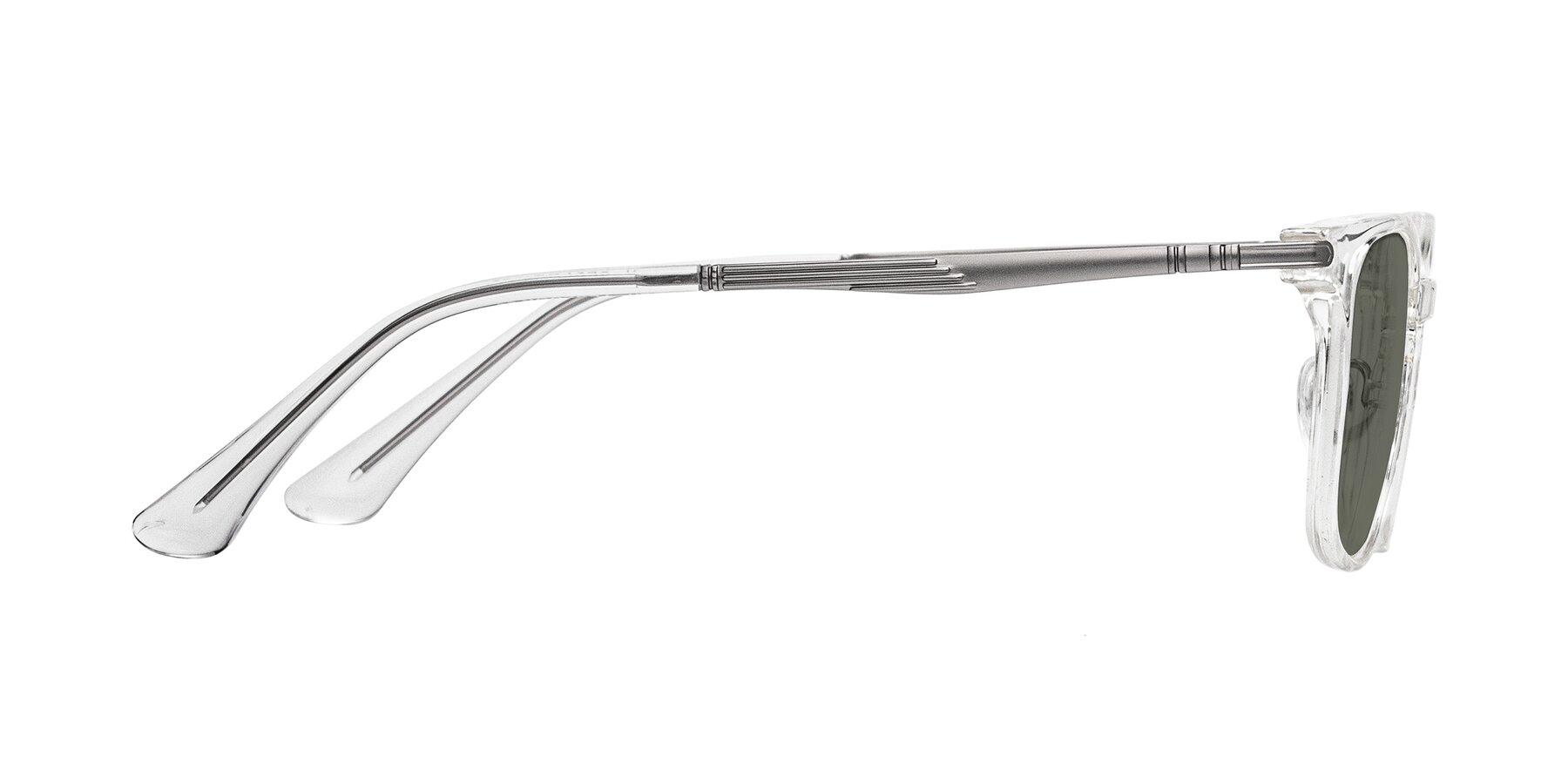 Side of Tiwari in Clear/Silver with Gray Polarized Lenses