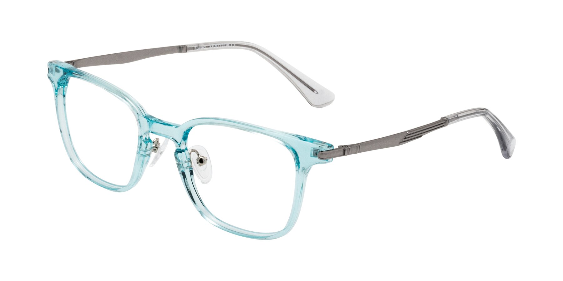 Angle of Tiwari in Clear Blue/Silver with Clear Eyeglass Lenses