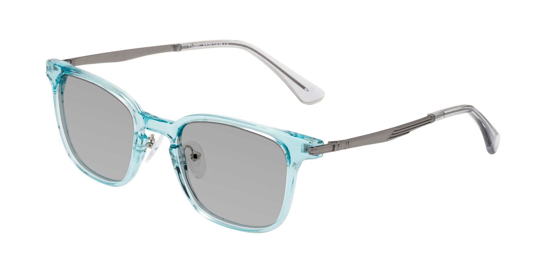 Angle of Tiwari in Clear Blue/Silver with Light Gray Tinted Lenses