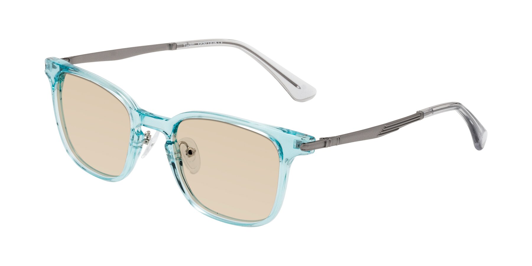 Angle of Tiwari in Clear Blue/Silver with Light Brown Tinted Lenses