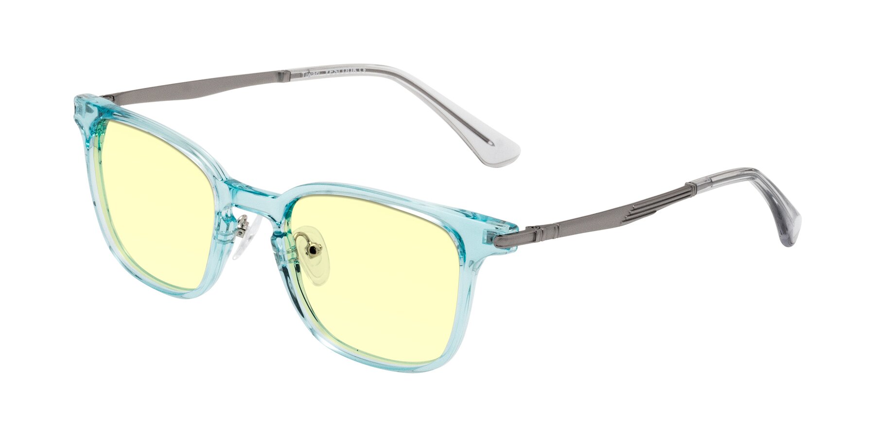 Angle of Tiwari in Clear Blue/Silver with Light Yellow Tinted Lenses