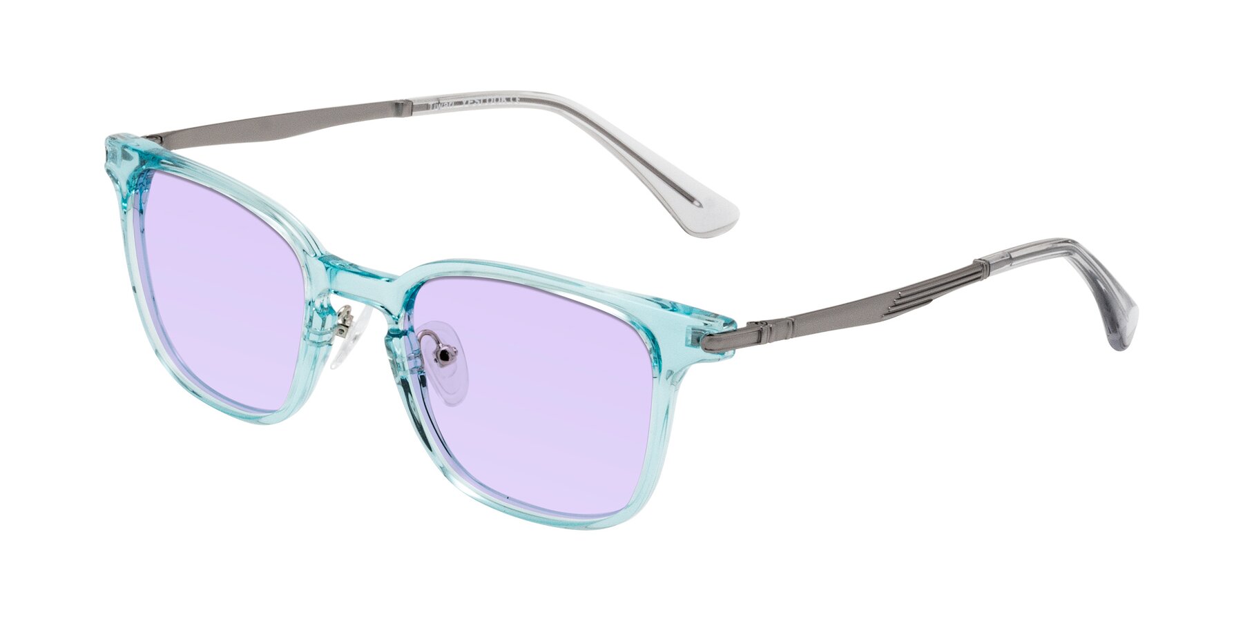 Angle of Tiwari in Clear Blue/Silver with Light Purple Tinted Lenses
