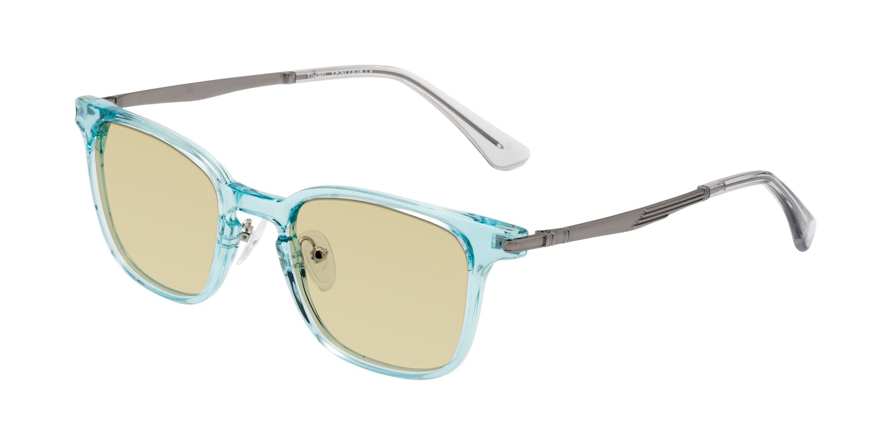 Angle of Tiwari in Clear Blue/Silver with Light Champagne Tinted Lenses