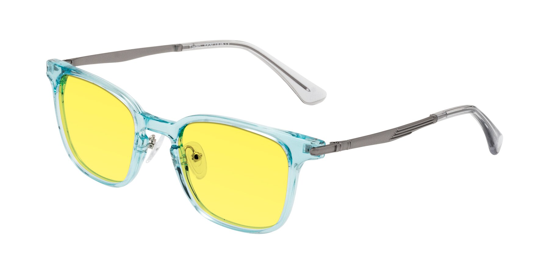 Angle of Tiwari in Clear Blue/Silver with Medium Yellow Tinted Lenses
