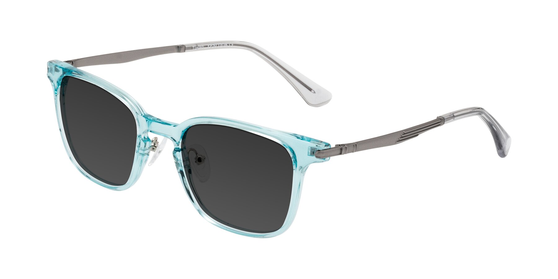 Angle of Tiwari in Clear Blue/Silver with Gray Tinted Lenses