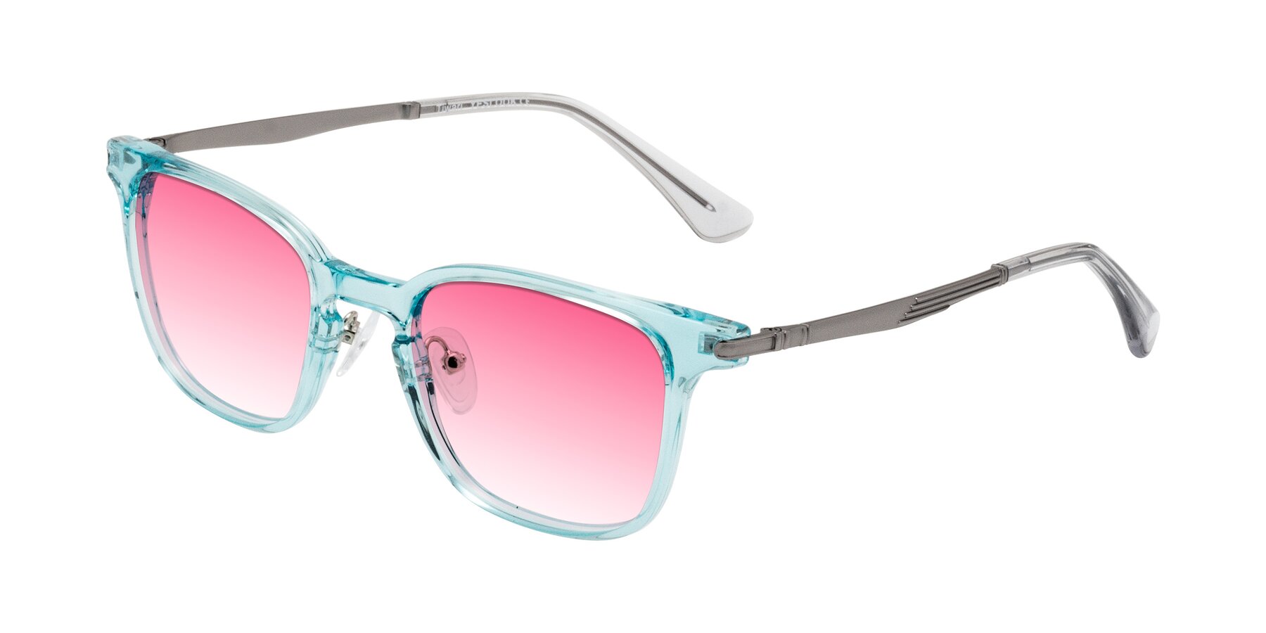 Angle of Tiwari in Clear Blue/Silver with Pink Gradient Lenses
