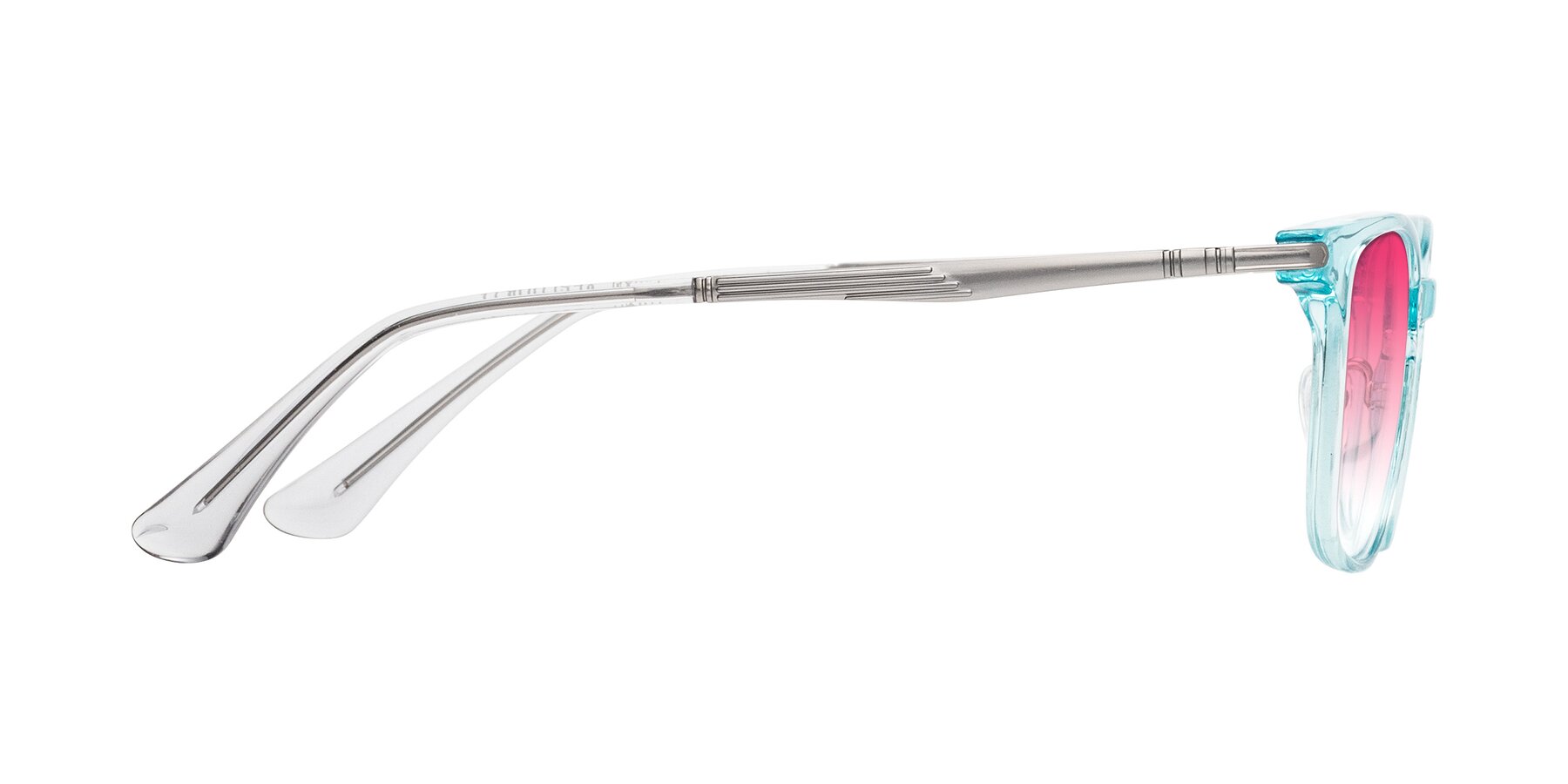Side of Tiwari in Clear Blue/Silver with Pink Gradient Lenses