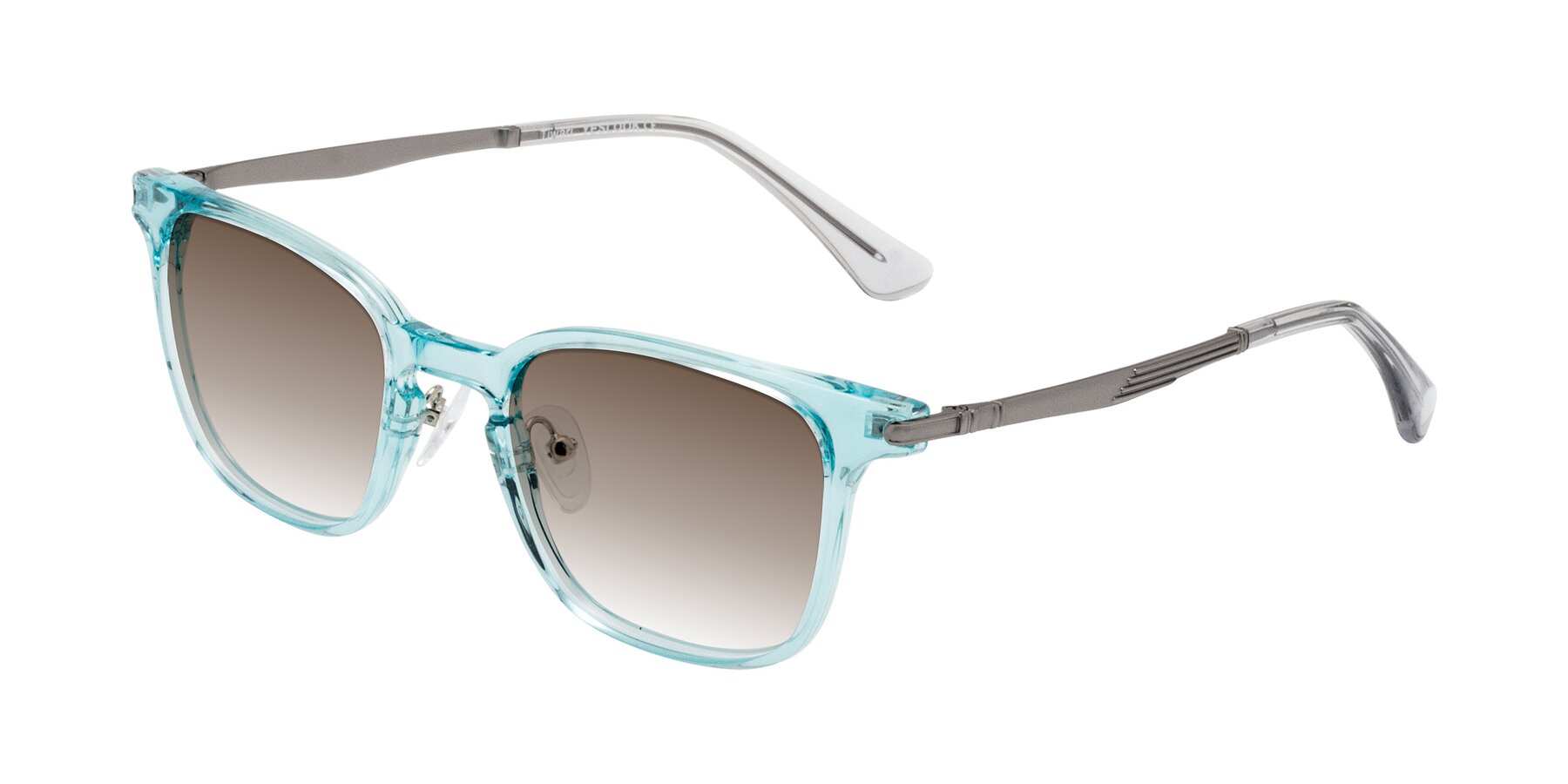 Angle of Tiwari in Clear Blue/Silver with Brown Gradient Lenses