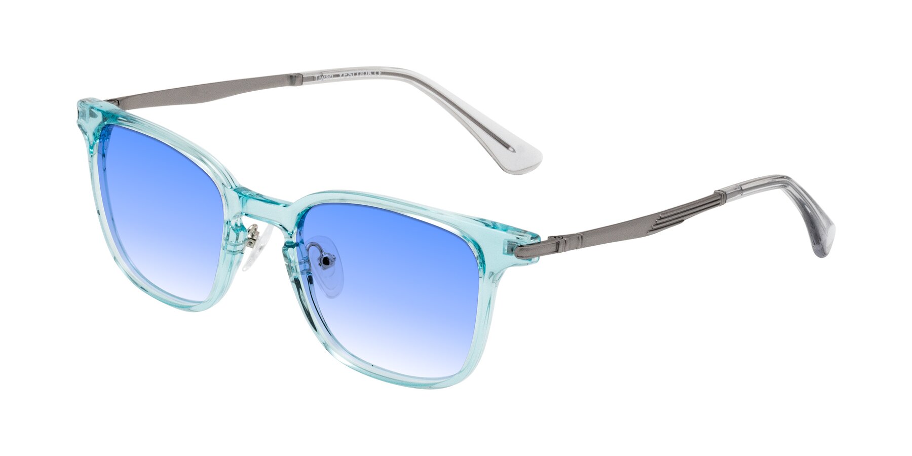 Angle of Tiwari in Clear Blue/Silver with Blue Gradient Lenses