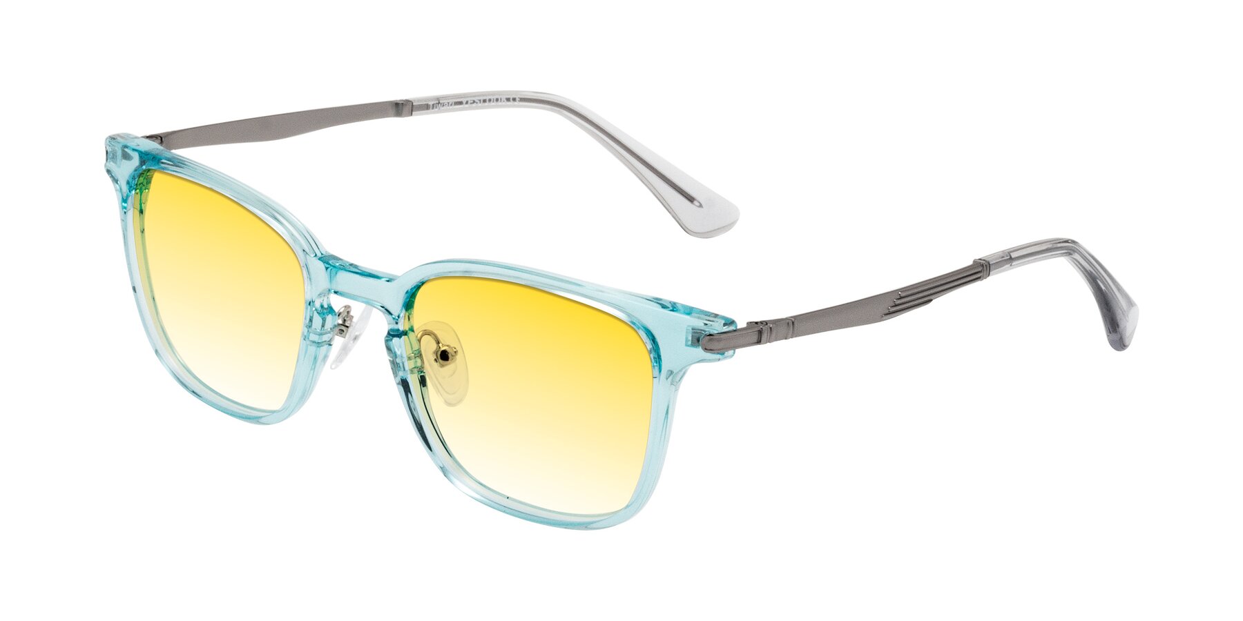 Angle of Tiwari in Clear Blue/Silver with Yellow Gradient Lenses