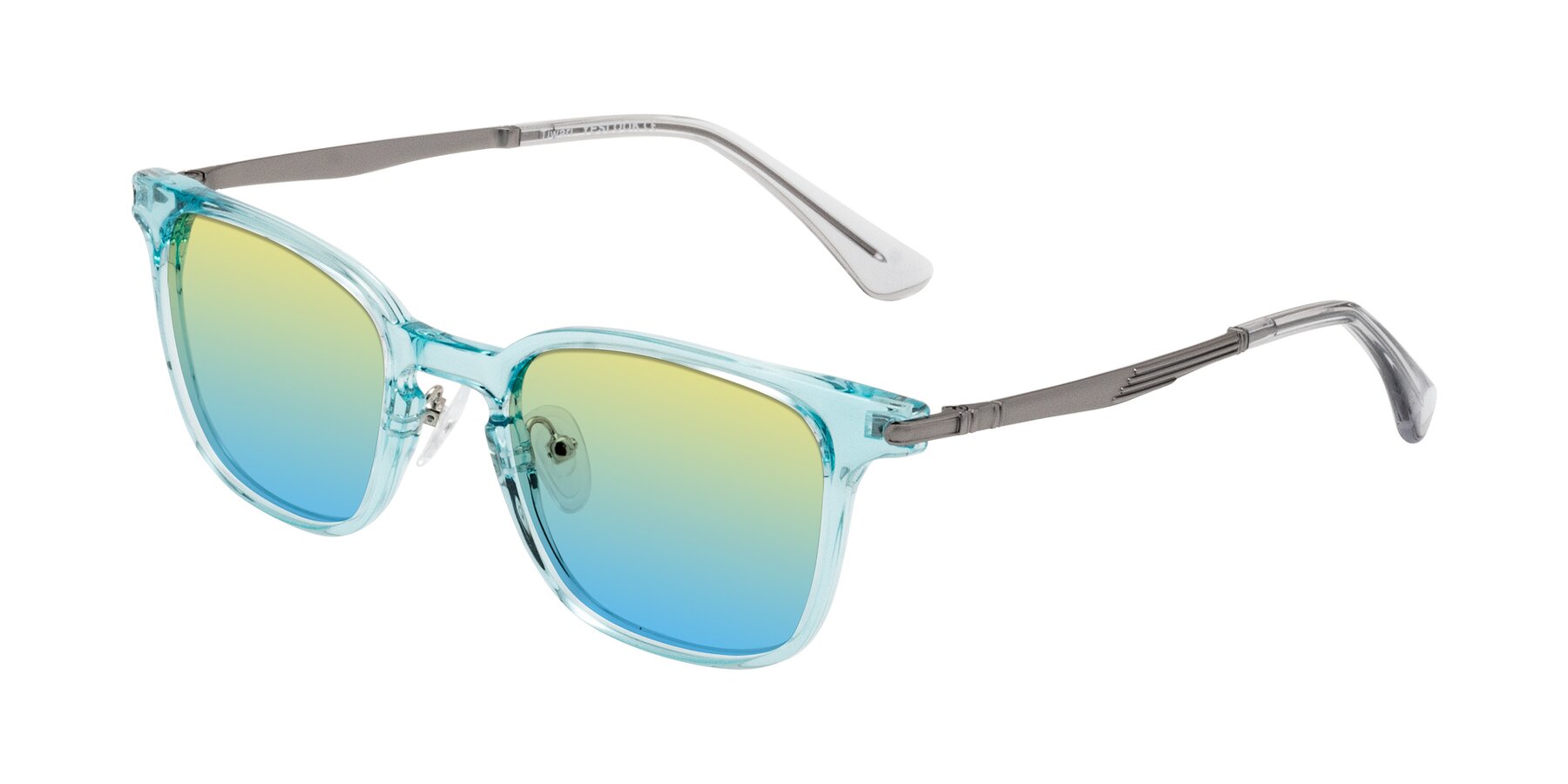 Angle of Tiwari in Clear Blue/Silver with Yellow / Blue Gradient Lenses
