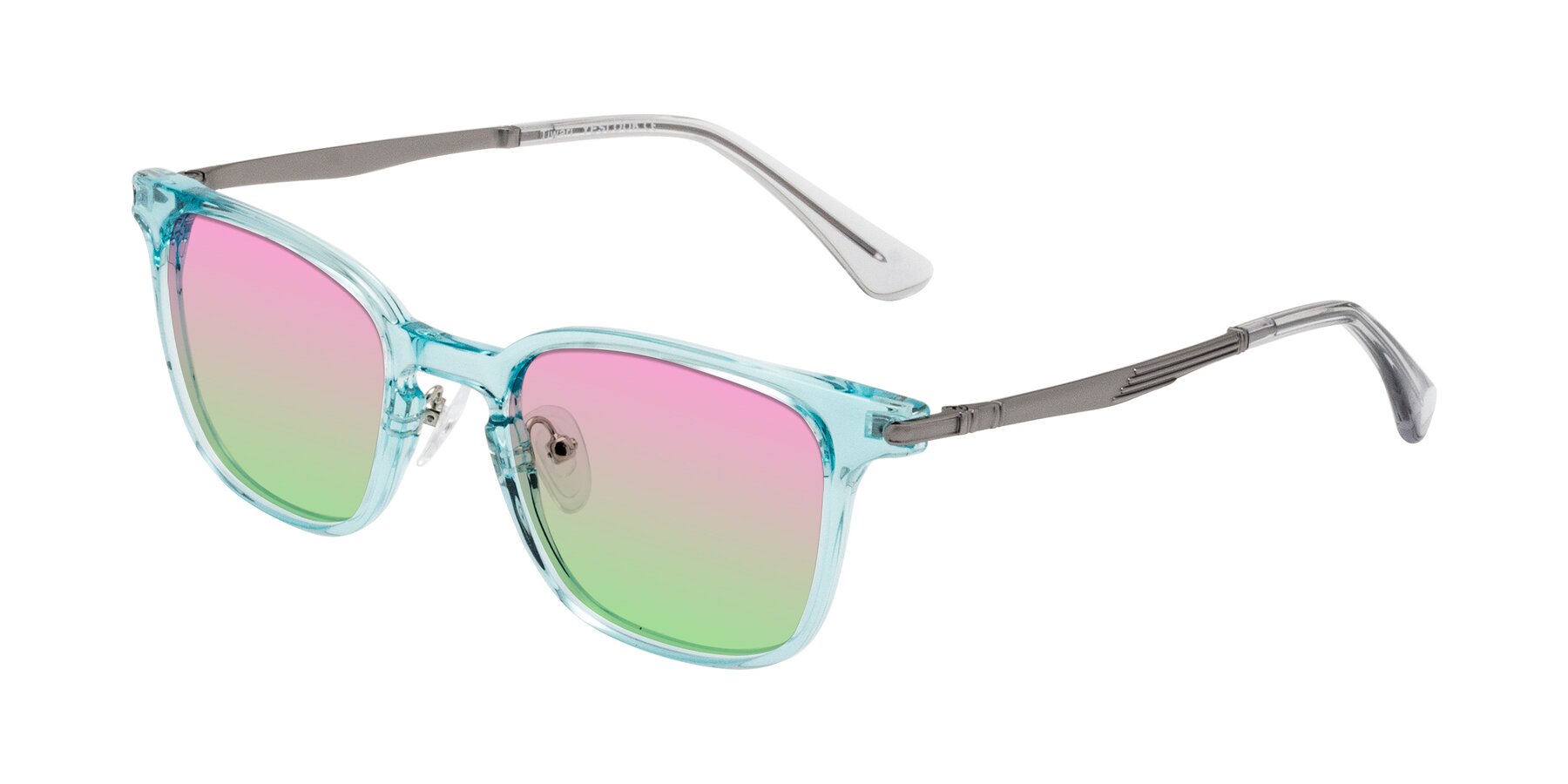 Angle of Tiwari in Clear Blue/Silver with Pink / Green Gradient Lenses