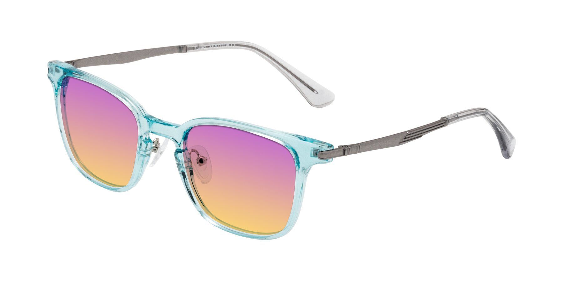 Angle of Tiwari in Clear Blue/Silver with Purple / Yellow Gradient Lenses
