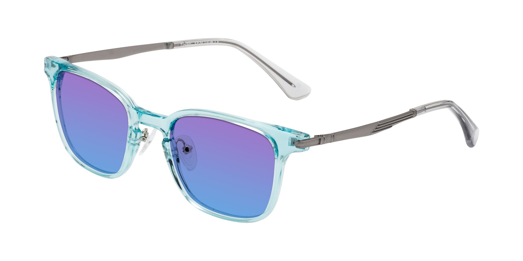 Angle of Tiwari in Clear Blue/Silver with Purple / Blue Gradient Lenses