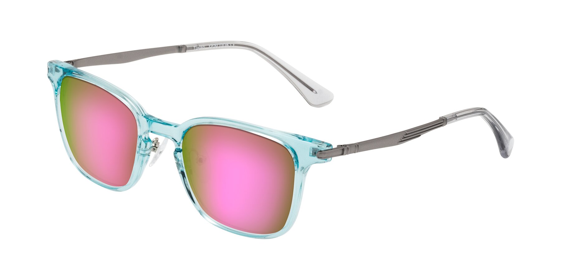 Angle of Tiwari in Clear Blue/Silver with Pink Mirrored Lenses
