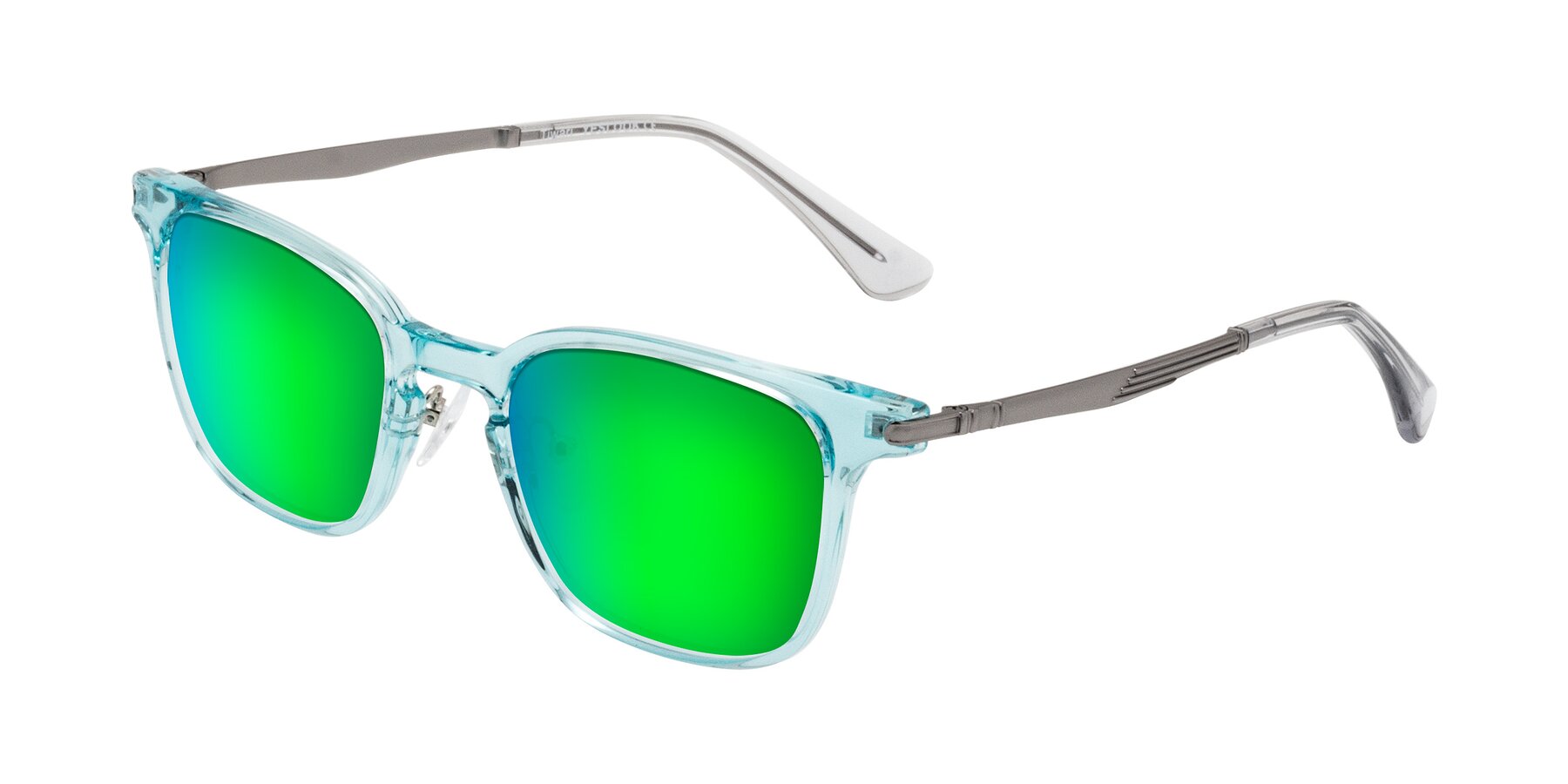 Angle of Tiwari in Clear Blue/Silver with Green Mirrored Lenses