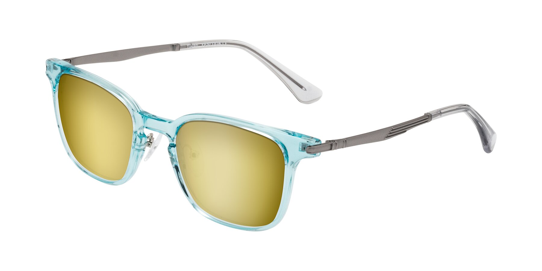 Angle of Tiwari in Clear Blue/Silver with Gold Mirrored Lenses