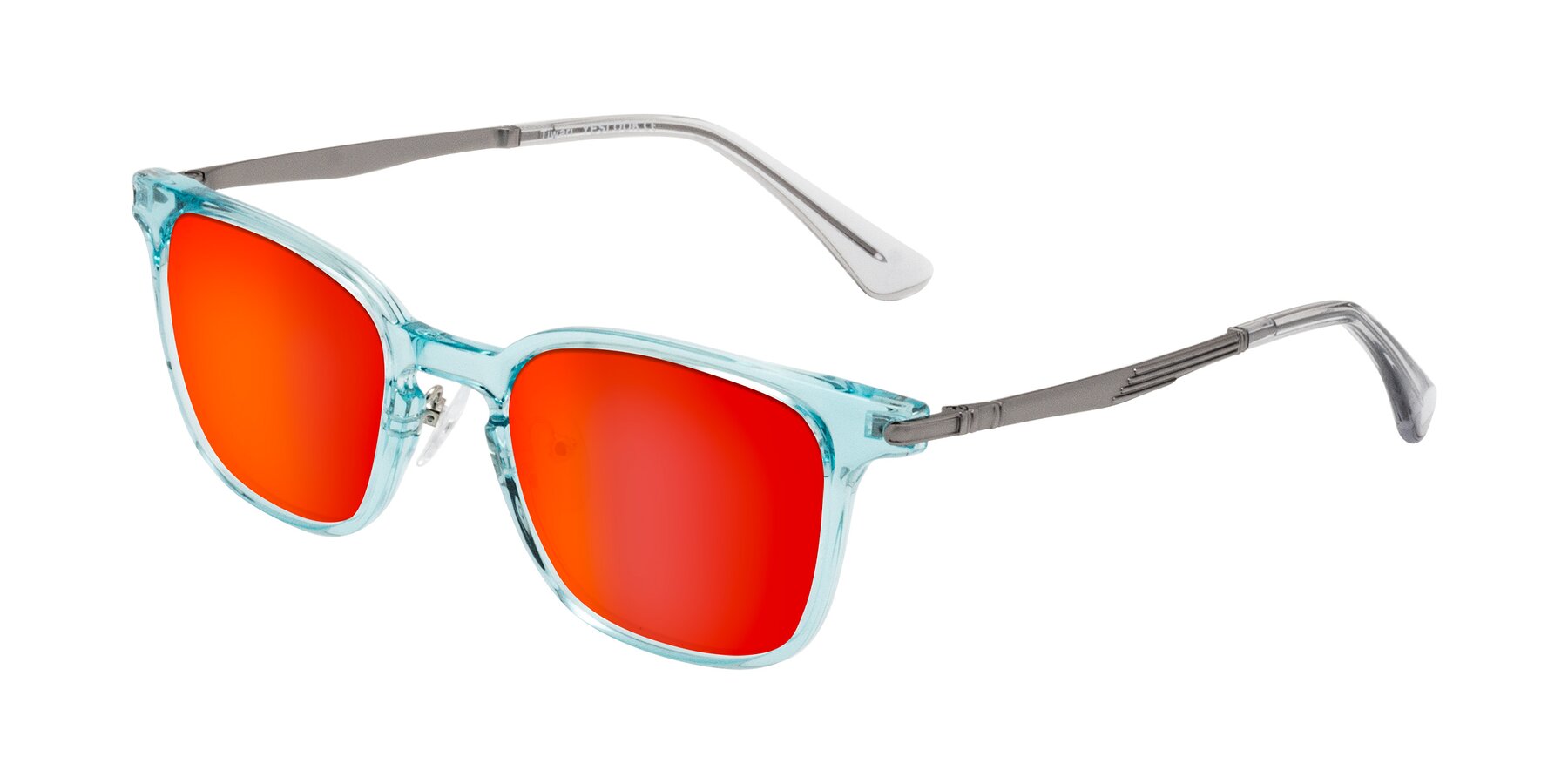Angle of Tiwari in Clear Blue/Silver with Red Gold Mirrored Lenses