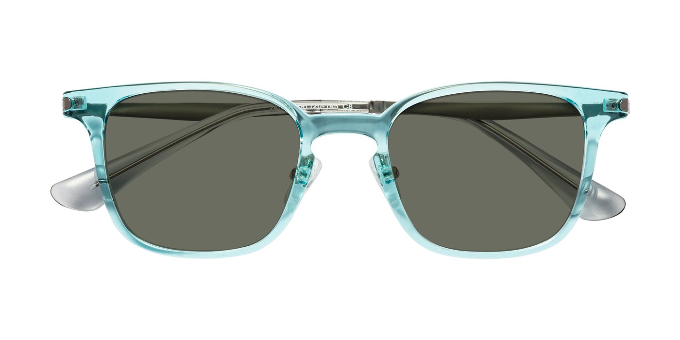 Tiwari - Clear Blue/Silver Polarized Sunglasses