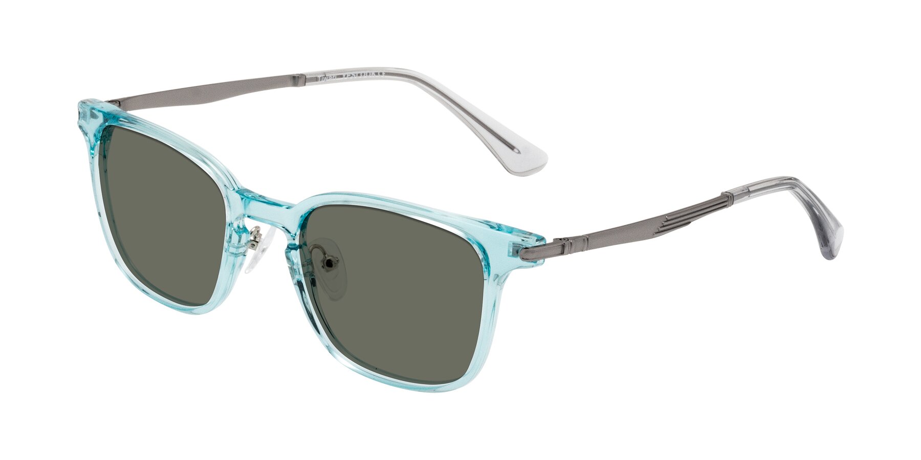 Angle of Tiwari in Clear Blue/Silver with Gray Polarized Lenses