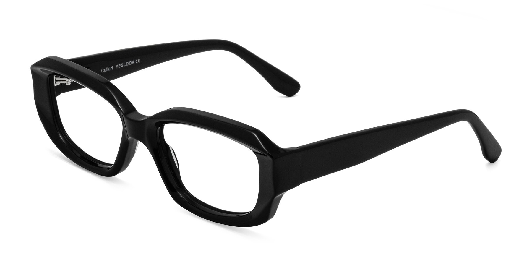 Angle of Cullari in Black with Clear Eyeglass Lenses