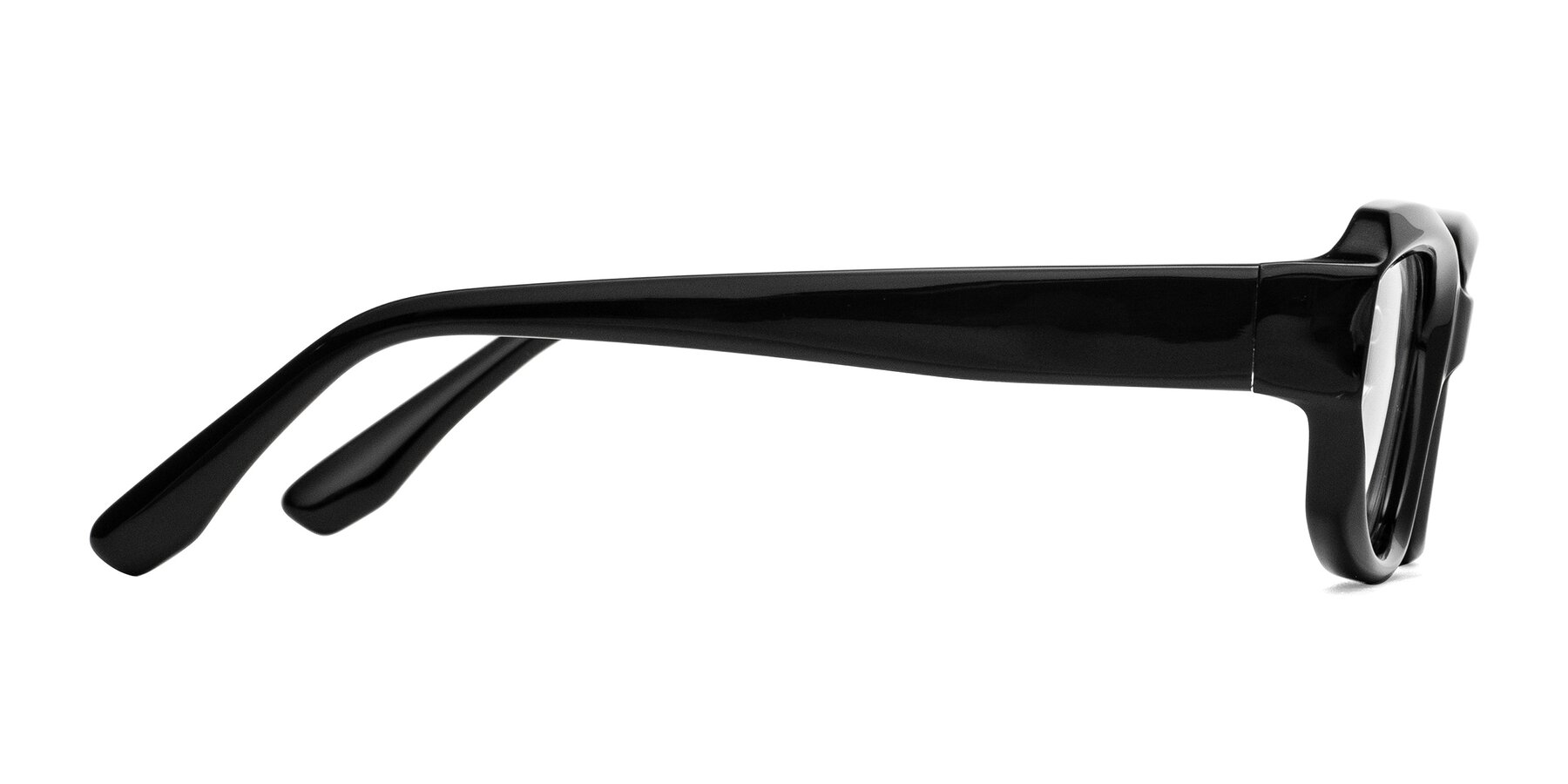 Side of Cullari in Black with Clear Eyeglass Lenses