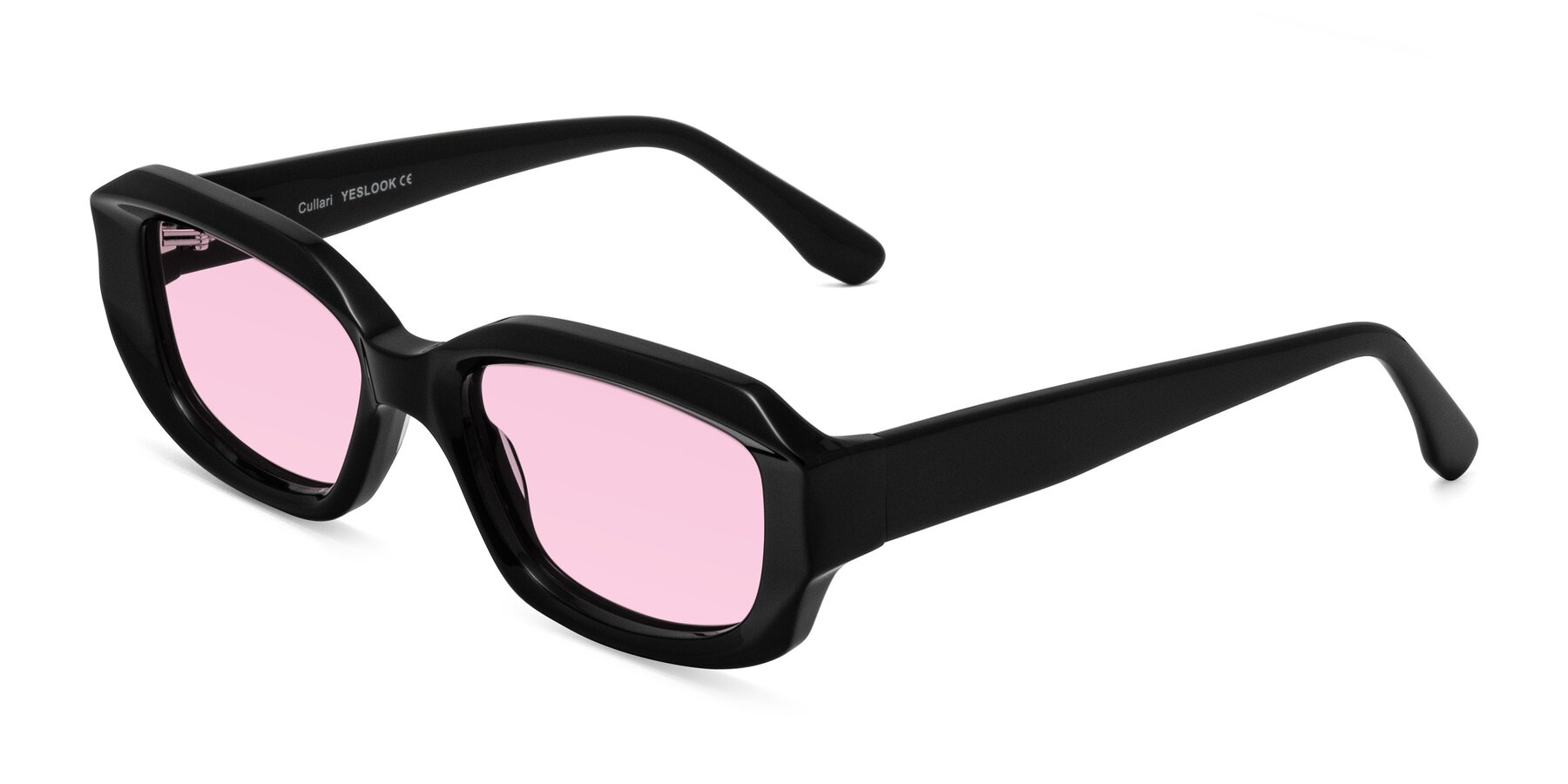 Angle of Cullari in Black with Light Pink Tinted Lenses