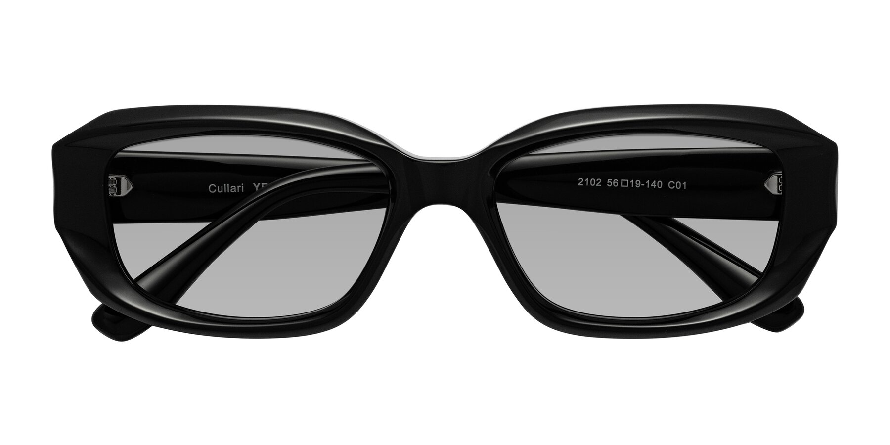 Folded Front of Cullari in Black with Light Gray Tinted Lenses