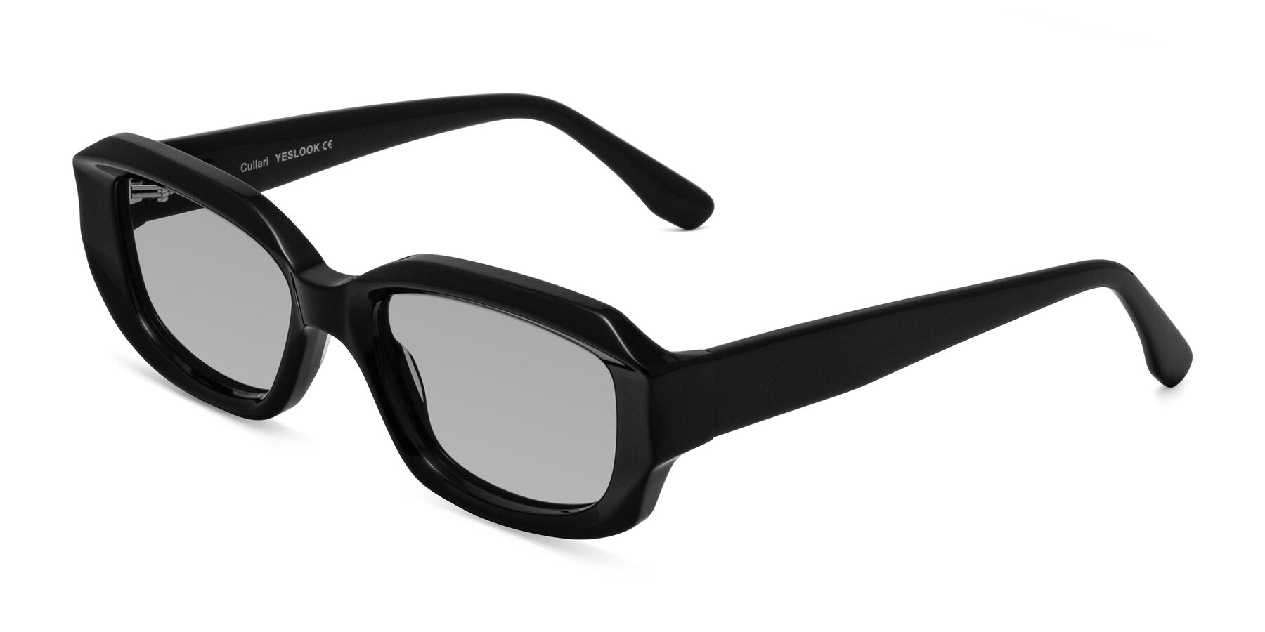 Angle of Cullari in Black with Light Gray Tinted Lenses