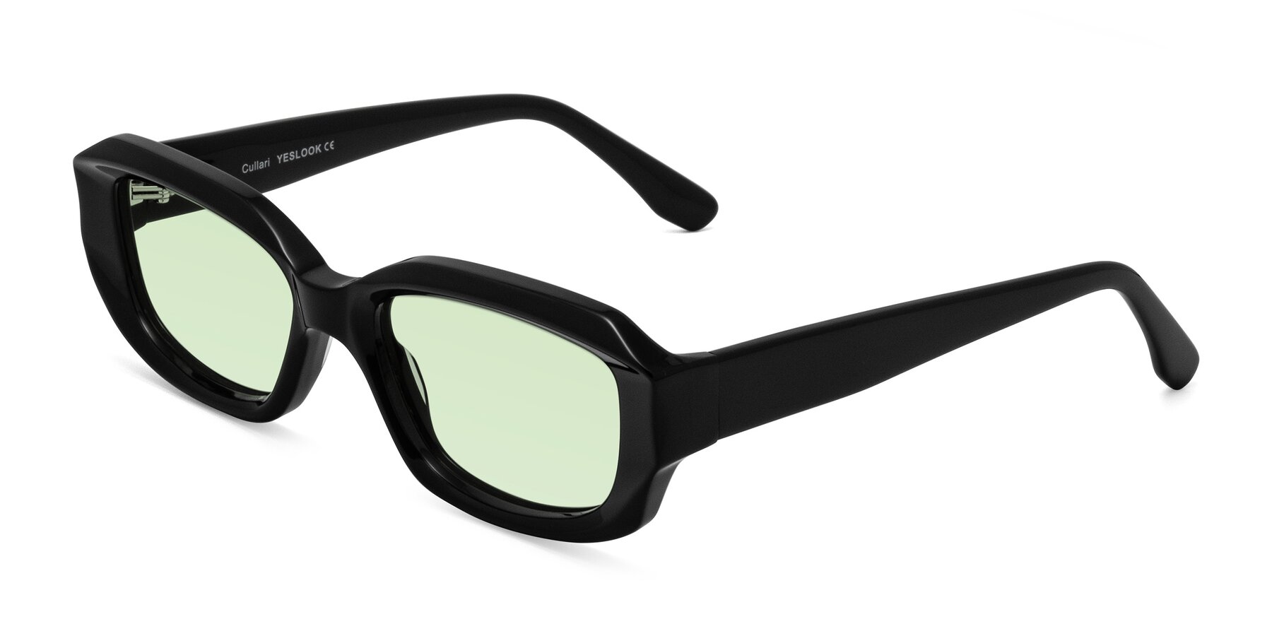 Angle of Cullari in Black with Light Green Tinted Lenses