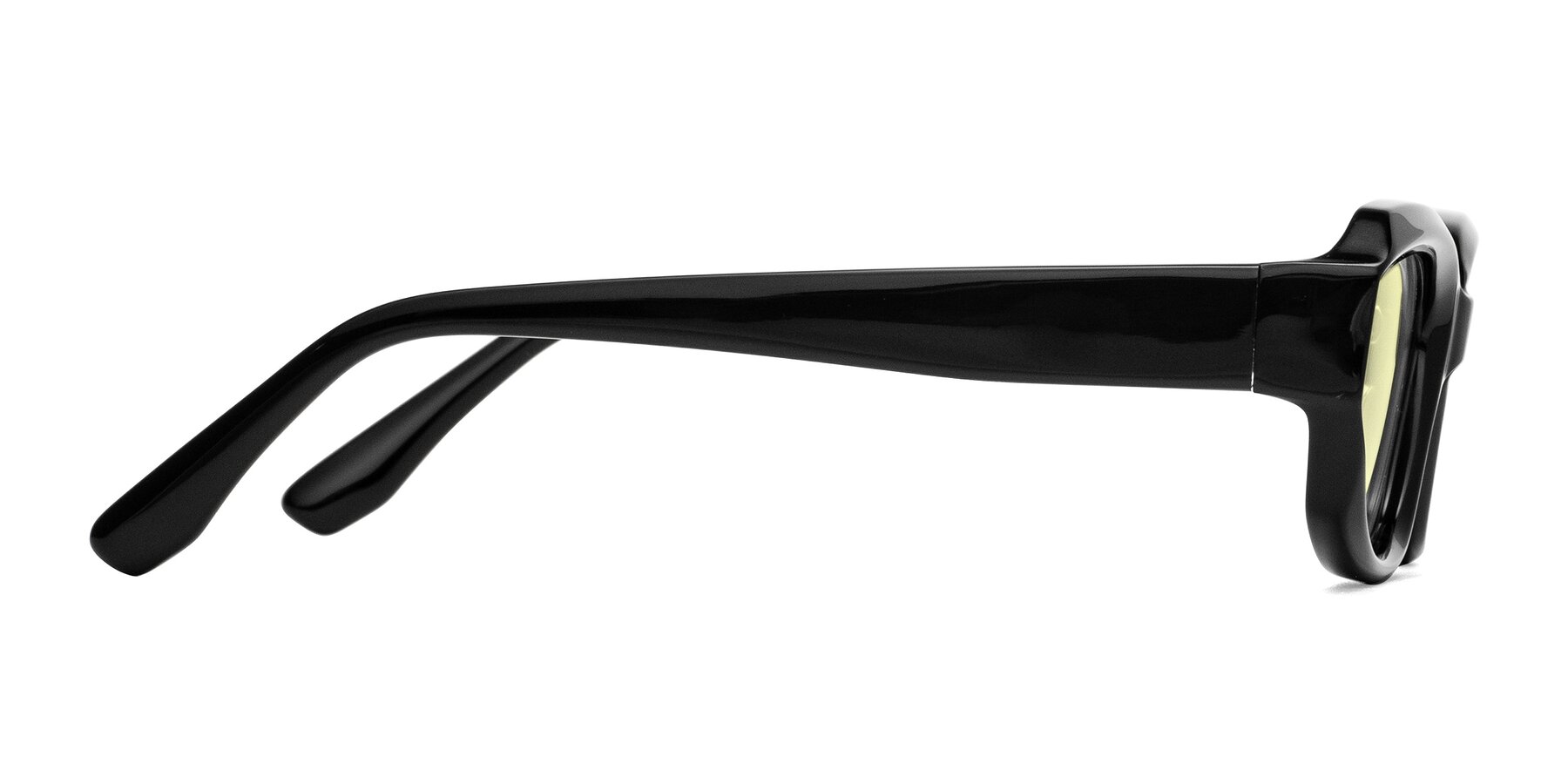 Side of Cullari in Black with Light Yellow Tinted Lenses