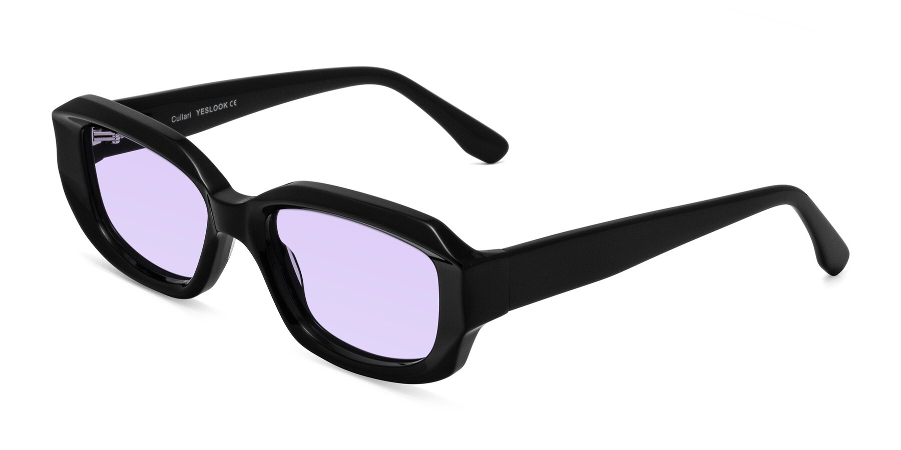 Angle of Cullari in Black with Light Purple Tinted Lenses