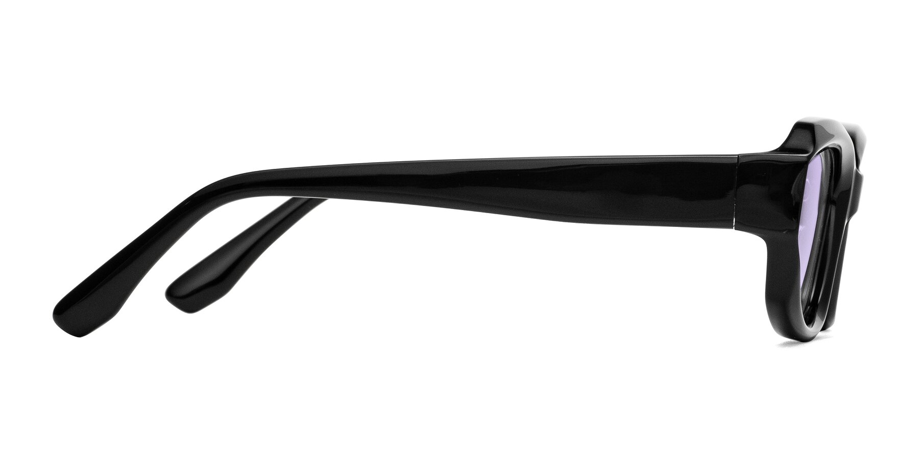 Side of Cullari in Black with Light Purple Tinted Lenses