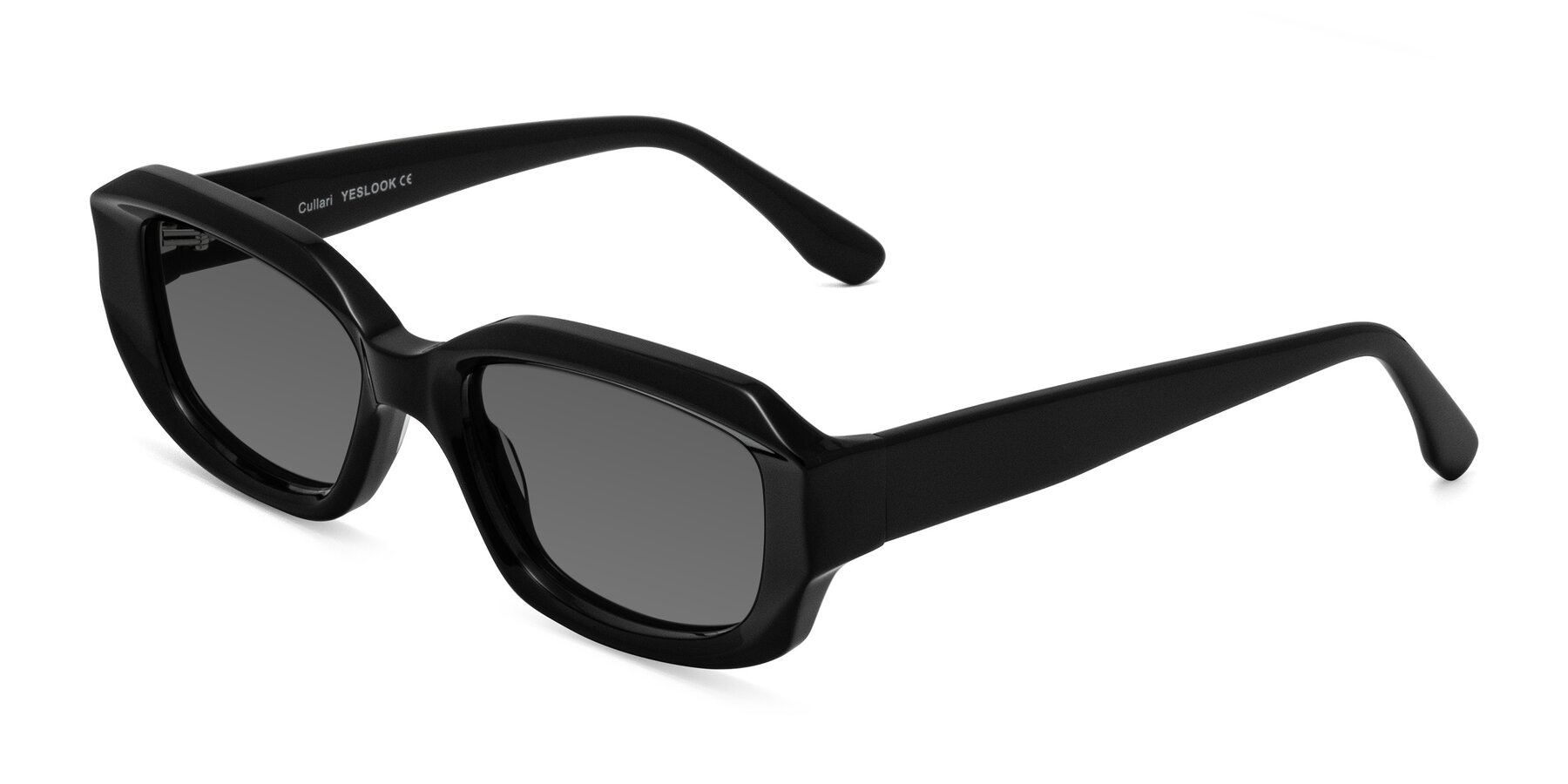 Angle of Cullari in Black with Medium Gray Tinted Lenses