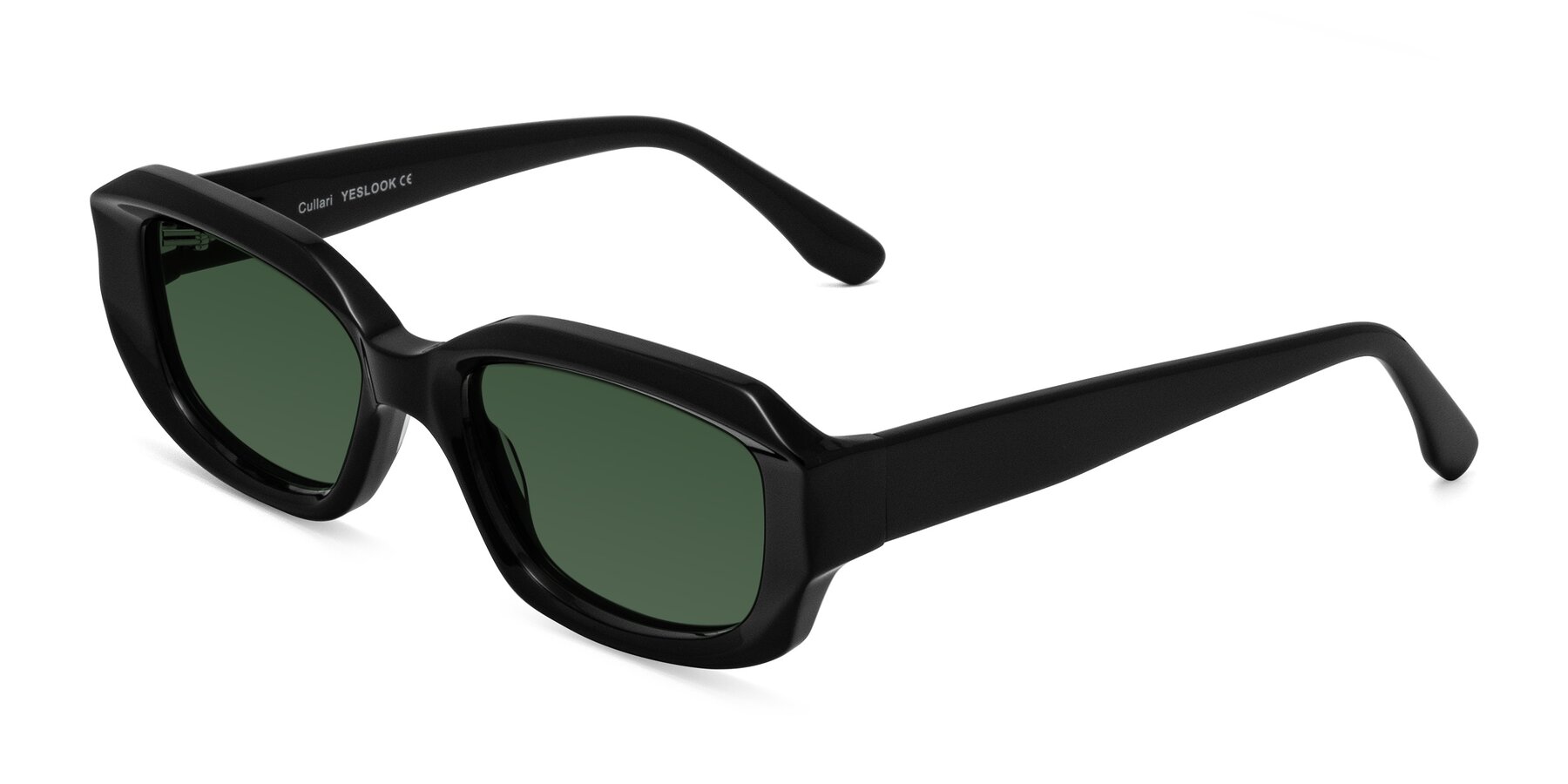 Angle of Cullari in Black with Green Tinted Lenses