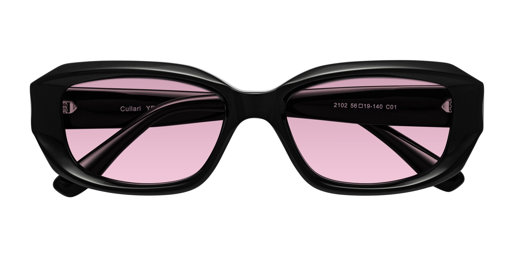 Folded Front of Cullari in Black with Light Wine Tinted Lenses