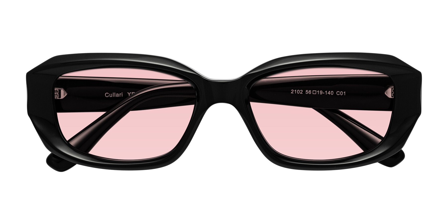 Folded Front of Cullari in Black with Light Garnet Tinted Lenses