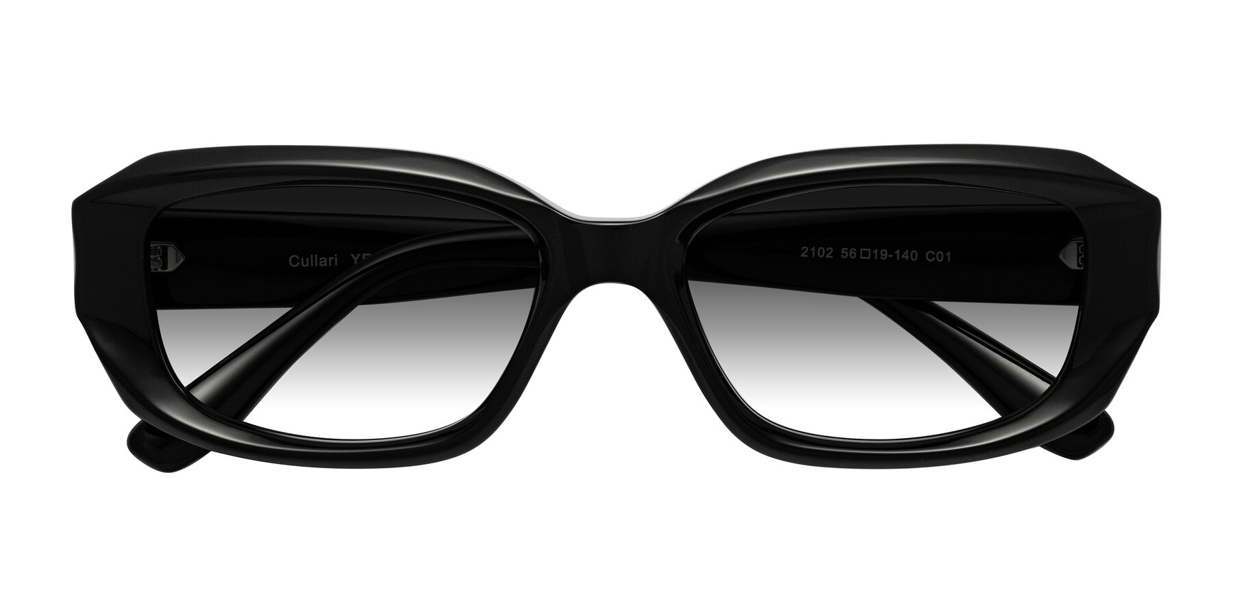 Folded Front of Cullari in Black with Gray Gradient Lenses