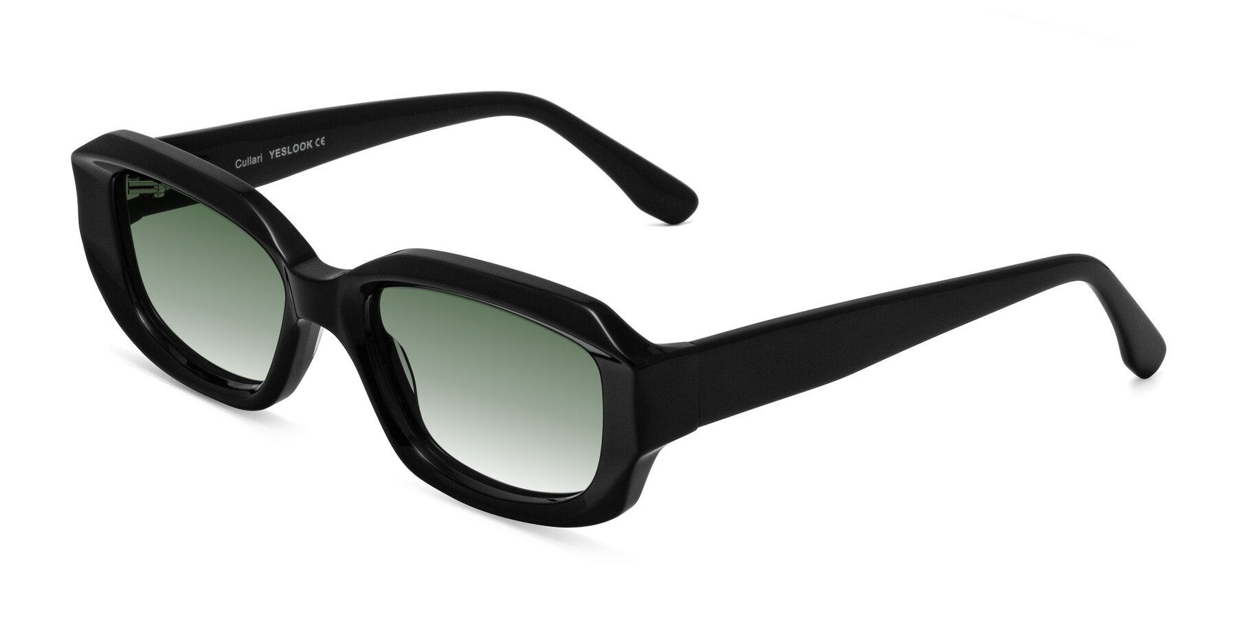 Angle of Cullari in Black with Green Gradient Lenses