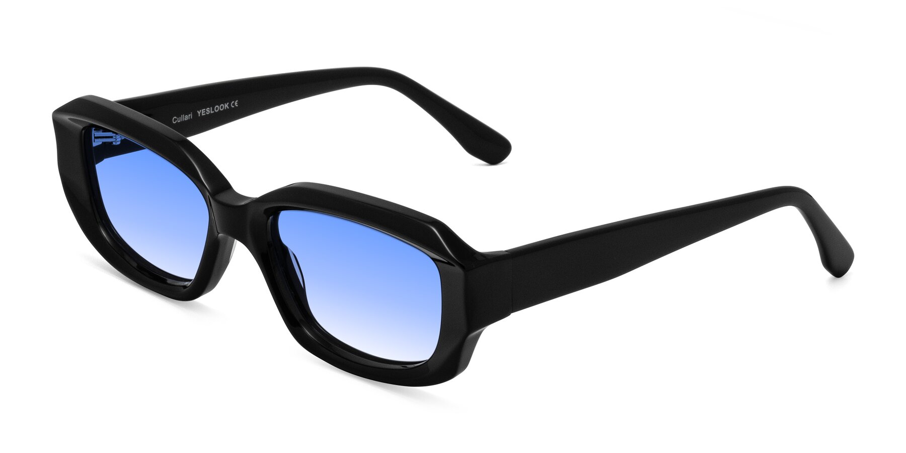 Angle of Cullari in Black with Blue Gradient Lenses