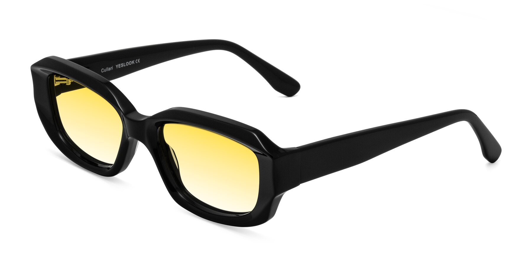 Angle of Cullari in Black with Yellow Gradient Lenses