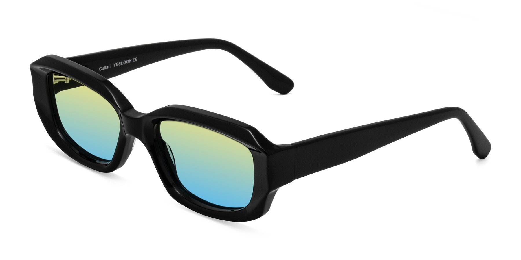 Angle of Cullari in Black with Yellow / Blue Gradient Lenses
