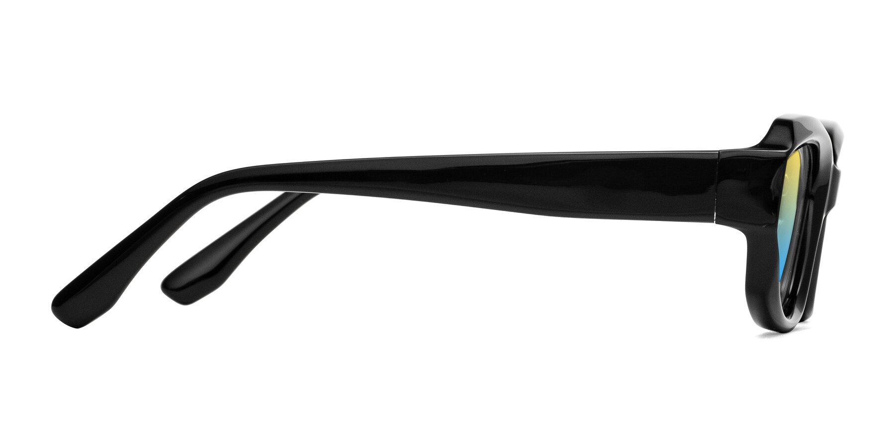 Side of Cullari in Black with Yellow / Blue Gradient Lenses