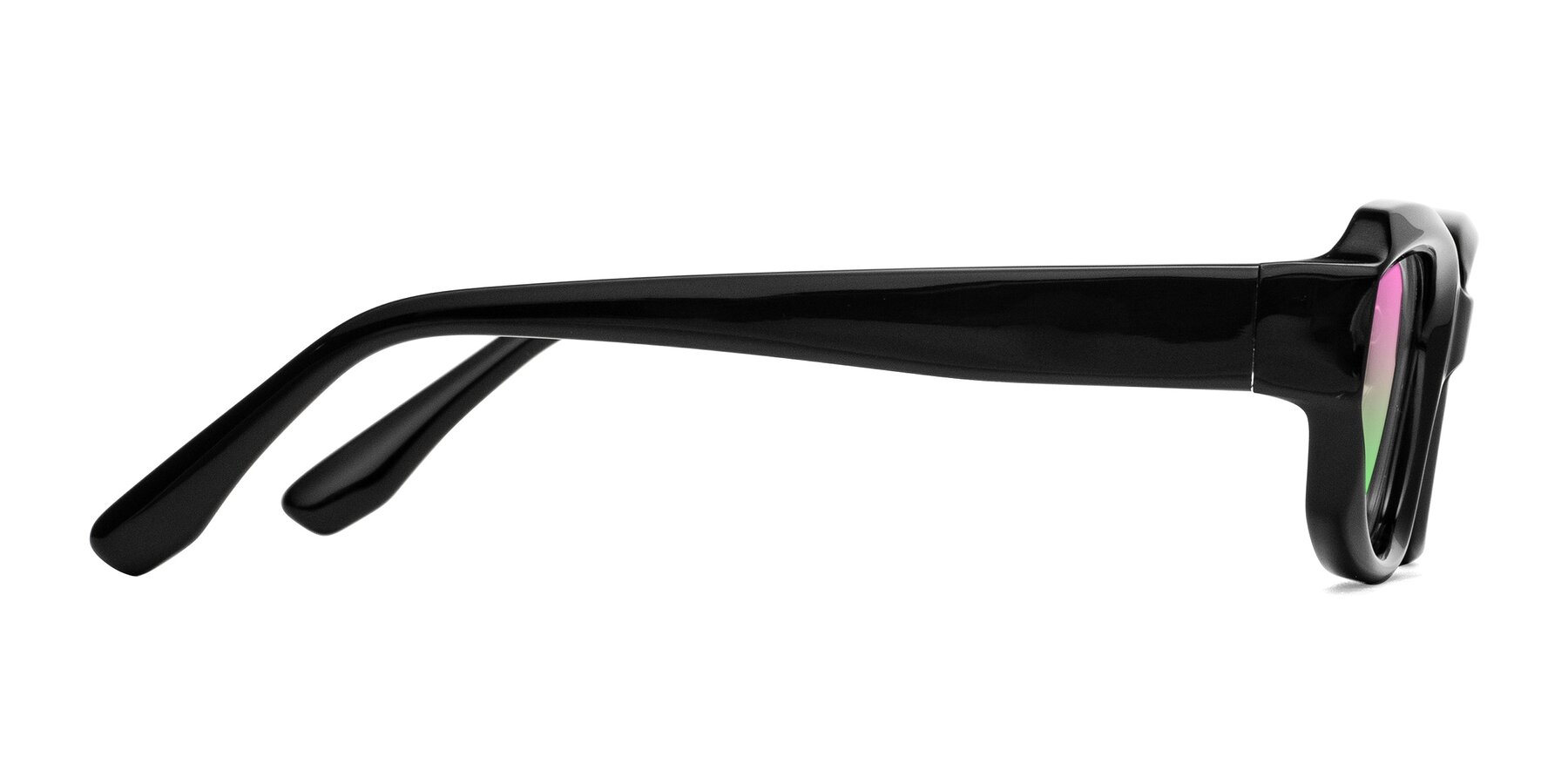 Side of Cullari in Black with Pink / Green Gradient Lenses