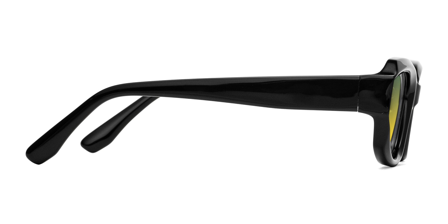 Side of Cullari in Black with Green / Yellow Gradient Lenses