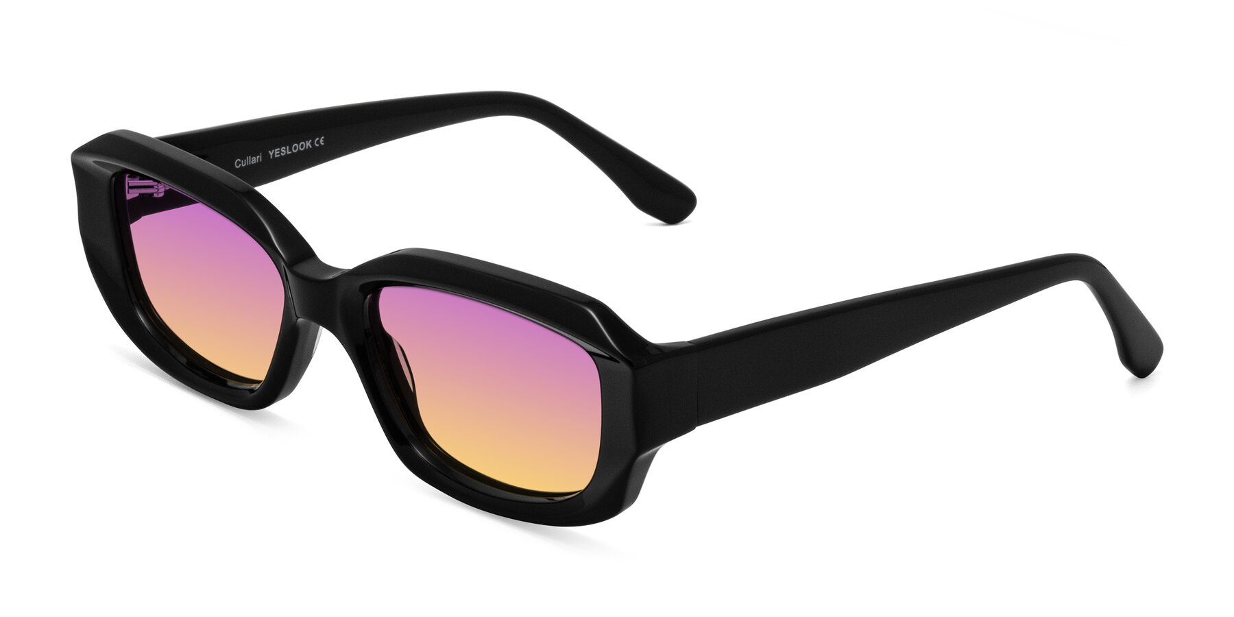 Angle of Cullari in Black with Purple / Yellow Gradient Lenses